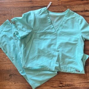 Figs teal scrub set